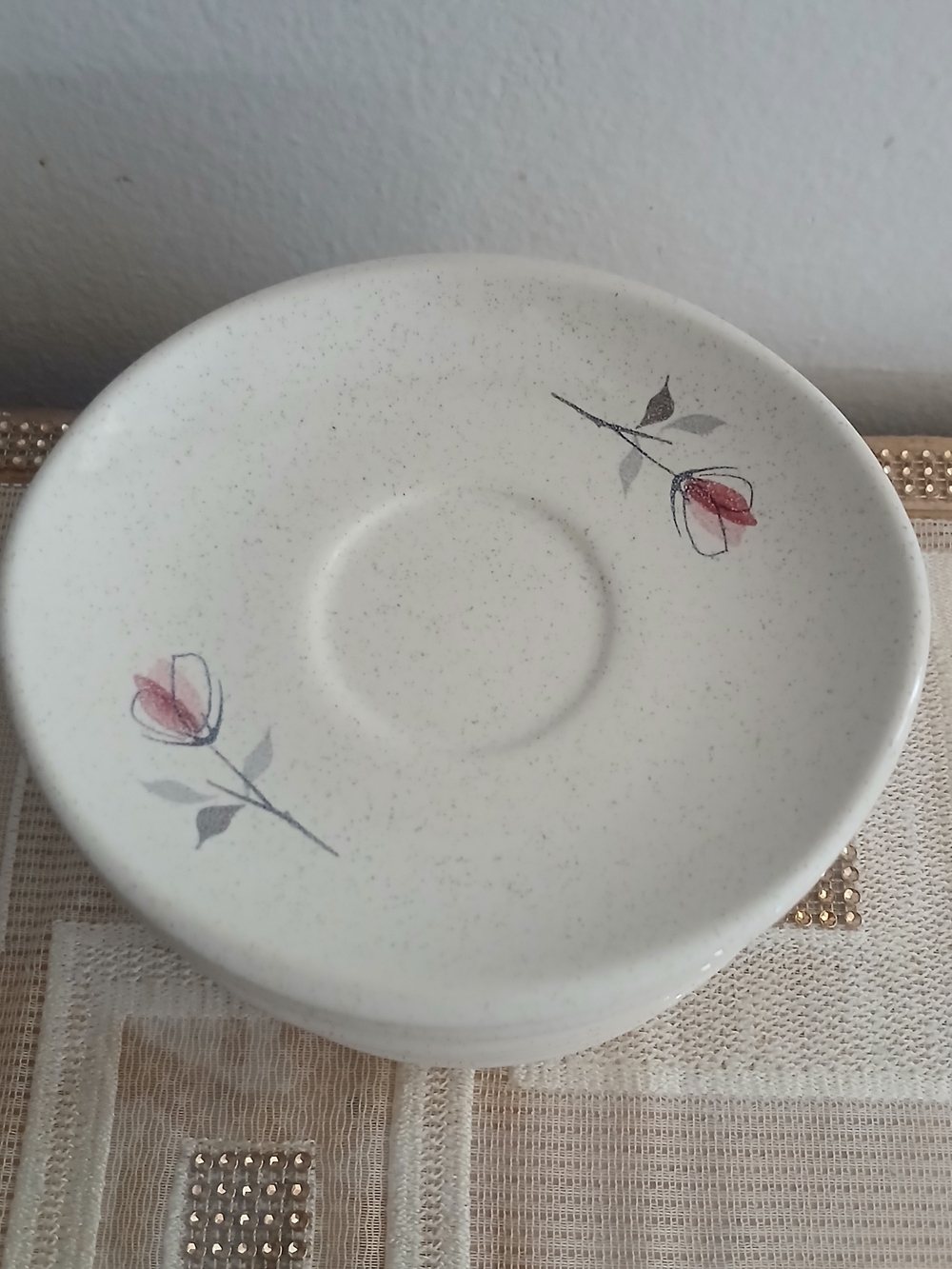 FRANCISCAN DUET Saucer PLATES Stoneware Vintage Rose Pattern Set Of 9